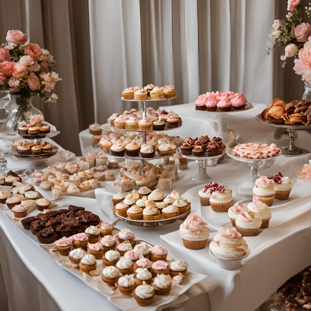 dessert buffet with cupcakes